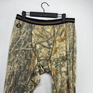 Icebreaker Pants Men's XL Green Brown Cabela's Camo Merino Wool Hiking Outdoor